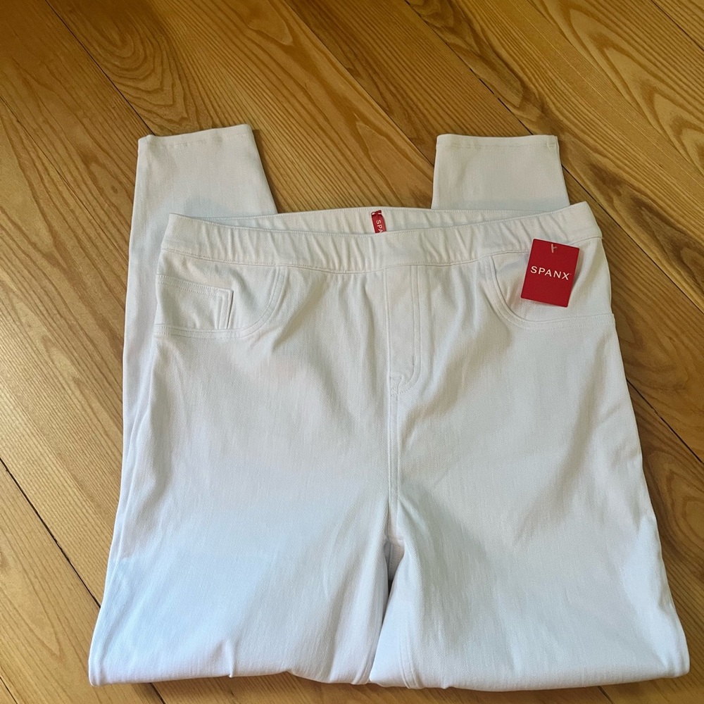 NWT Spanx white denim pants